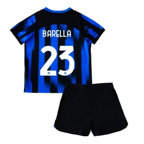 Inter Milan Nicolo Barella #23 Hjemmebanesæt Børn 2023-24 Kort ærmer (+ korte bukser)